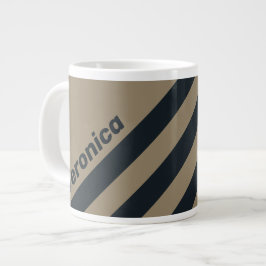 Retro Öken Tre Ränder med Namn Jumbo Mugg