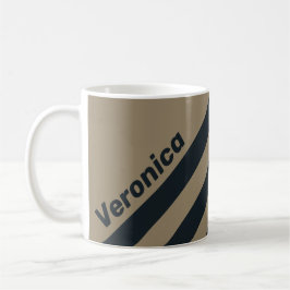 Retro Öken Tre Ränder med Namn Kaffemugg