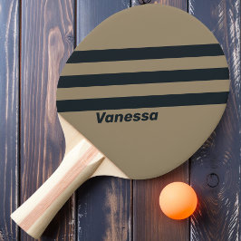 Retro Öken Tre Ränder med Namn Pingisracket