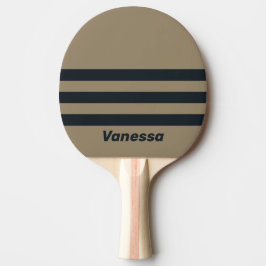 Retro Öken Tre Tvärgående Ränder med Namn Pingisracket