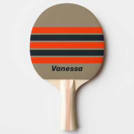 Retro Ökenäng Längs Med Randning Med Namn Pingisracket