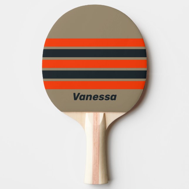 Retro Ökenäng Längs Med Randning Med Namn Pingisracket (Framsidan)