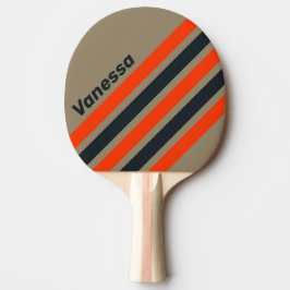 Retro Ökenäng Vinklad Randig med Namn Pingisracket