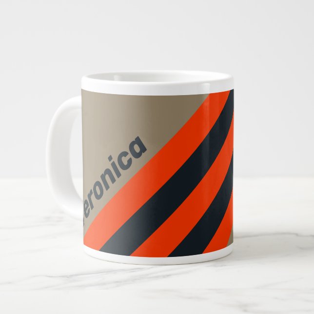 Retro Ökenängsrandiga med namn Jumbo Mugg (Framsida vänster)