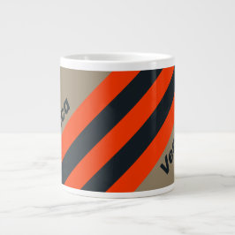 Retro Ökenängsrandiga med namn Jumbo Mugg