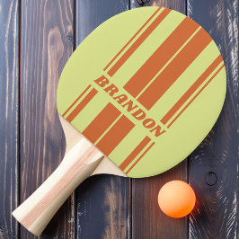Retro ökenkaktus dubbelbräda ränder med namn pingisracket