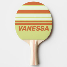 Retro Ökenkaktus Horisont Ränder med Namn Pingisracket