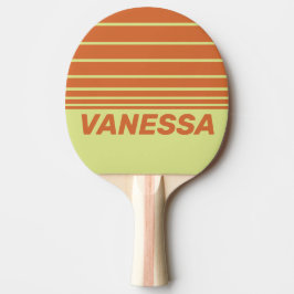 Retro Ökenkaktus Tre Horisontella Ränder med Namn Pingisracket