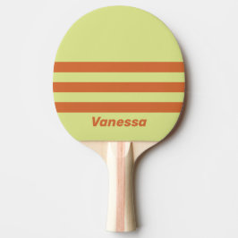 Retro Ökenkaktus Tre Tvärgående Ränder med Namn Pingisracket