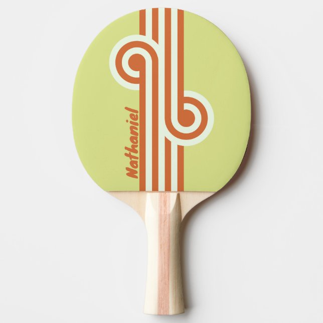 Retro ökenkaktusloop med namn pingisracket (Framsidan)