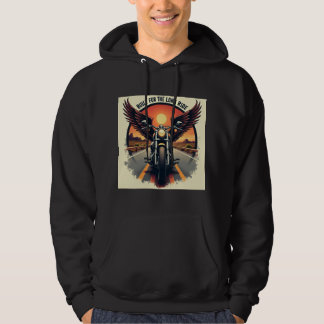 Retro ökenmotorvägs motorcykelbrödraskap biker hoodie