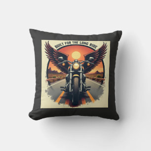 Retro ökenmotorvägs motorcykelbrödraskap biker kudde