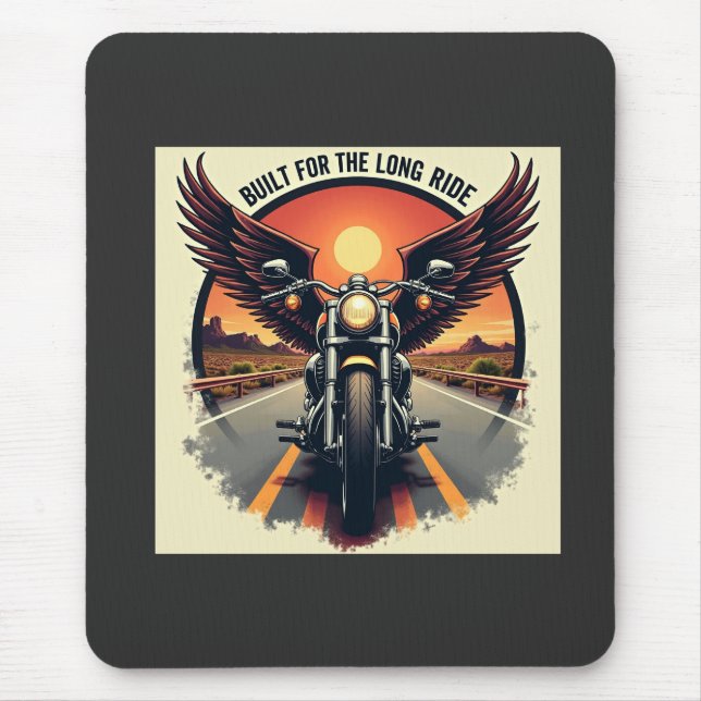 Retro ökenmotorvägs motorcykelbrödraskap biker  musmatta (Framsidan)
