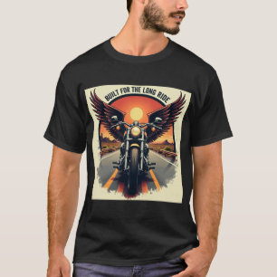 Retro ökenmotorvägs motorcykelbrödraskap biker t shirt