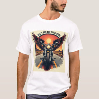 Retro ökenmotorvägs motorcykelbrödraskap biker t shirt