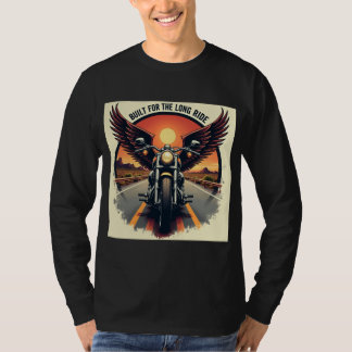 Retro ökenmotorvägs motorcykelbrödraskap biker t shirt