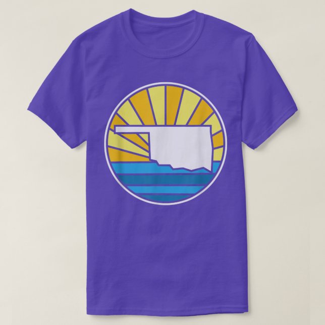 Retro Oklahoma Sunset 70 s Förglasad design T Shirt (Design framsida)