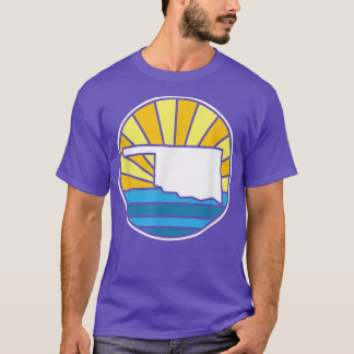 Retro Oklahoma Sunset 70 s Förglasad design T Shirt