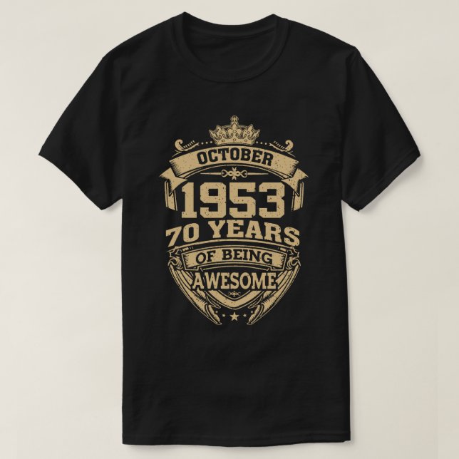 Retro-oktober 1953 70 år av varelse som Fantastisk T Shirt (Design framsida)