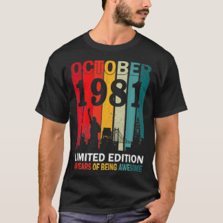 Retro oktober 1981 Begränsad utgåva 40 år av Bei T Shirt