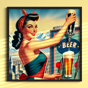 Retro Öl Pinup Poster