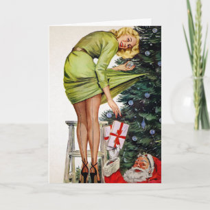 Retro Olämpligt Santa Helgdag-kort Helgkort