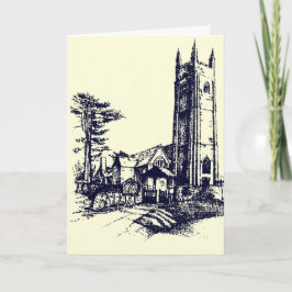 Retro Old English Church Card Helgkort