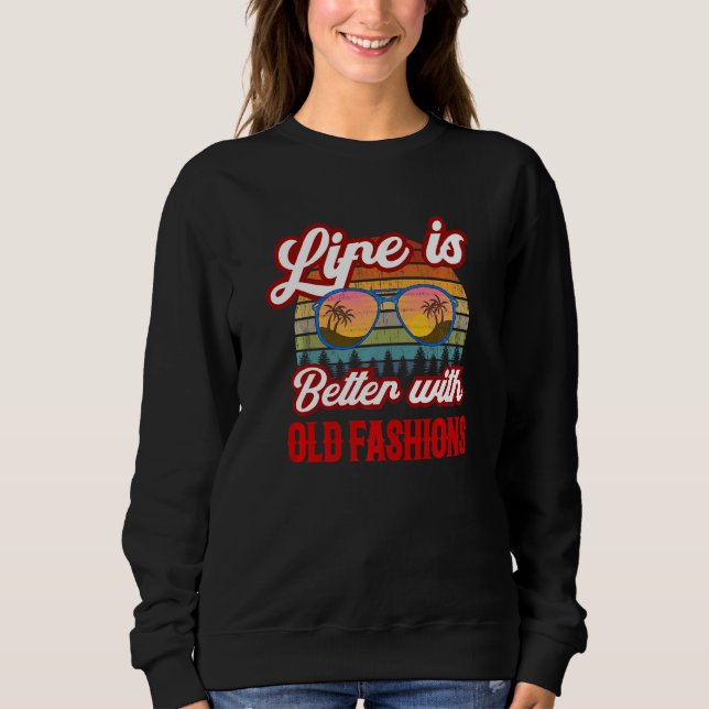 Retro Old Fashions Sunset  With Old Fashions T Shirt (Framsida)