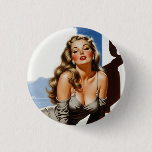 Retro Old Hollywood BeSnyde Blonde Woman Knapp