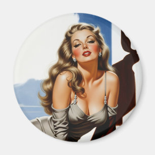 Retro Old Hollywood BeSnyde Blonde Woman Magnet
