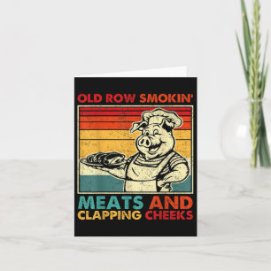 Retro Old Row Smoking Kött och Clapping Cheeks Fu Kort
