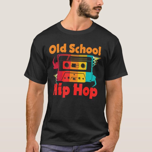 Retro Old school Graffiti Cassette Hip hop 80-tale T Shirt (Framsida)