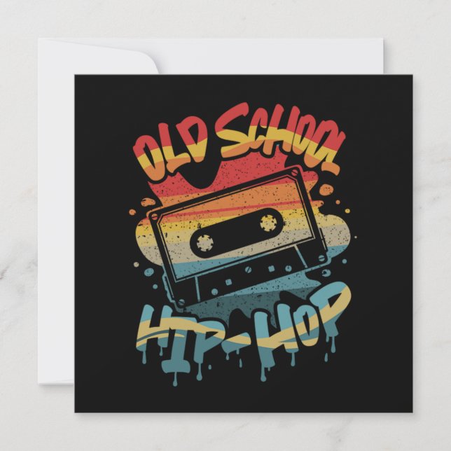 Retro Old school Hip hop Graffiti Cassette Mixtape Inbjudningar (Framsida)