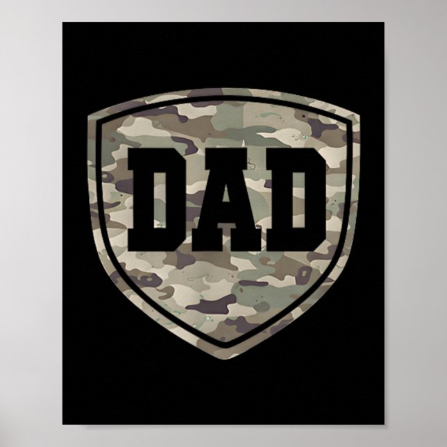 Retro Old School Kamouflage Pappa ficka Kamouflage Poster (Framsidan)
