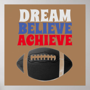 Retro Old Stil Vintage 50s Football Motivational Poster