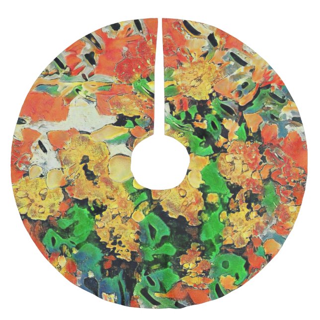 Retro-Oljemålningen: Van Gogh Monet Julgransmatta Borstad Polyester (Framsidan)