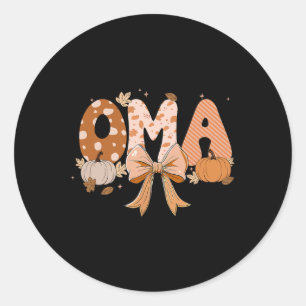 Retro Oma Coquette Bows Leopard Fall Thanksgiving Runt Klistermärke