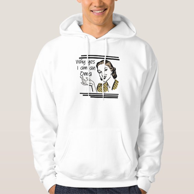 Retro Oma Tshirts och gåvor Tröja Med Luva (Framsida)