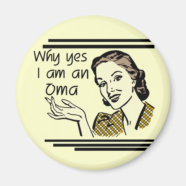 Retro Oma Tshirts och presenter Magnet (Framsidan)