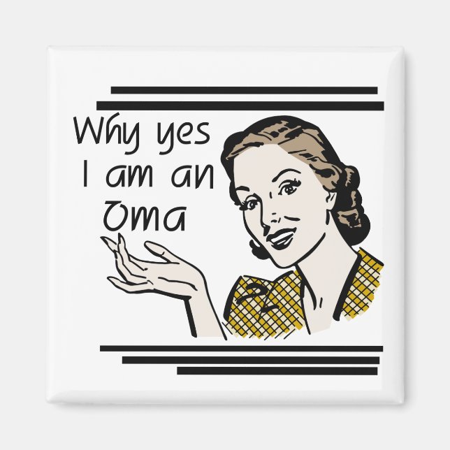 Retro Oma Tshirts och presenter Magnet (Framsidan)