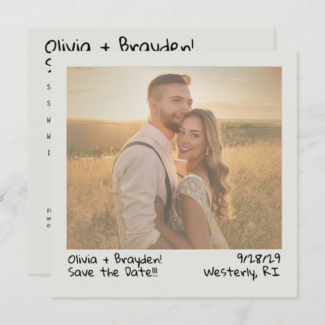 Retro omedelbar kamera Foto Spara datum med QR Spara Datumet (Fram/baksida)