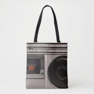 Retro omoderdaterad bärbar stereo-radiokassettretu tygkasse