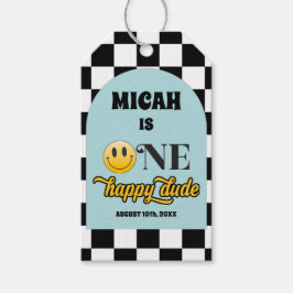 Retro One Lycklig, Tack-Märkrn från födelsedagen Presentetikett