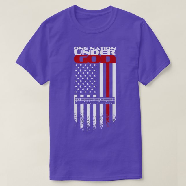 Retro One-nation under gudusa flagga nationalhymn T Shirt (Design framsida)