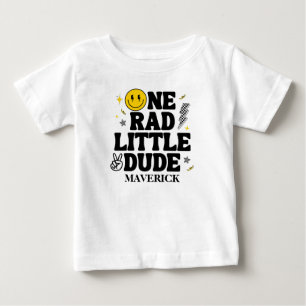 Retro One Rad Little Dude Smile Pojke 1-årsdag T Shirt