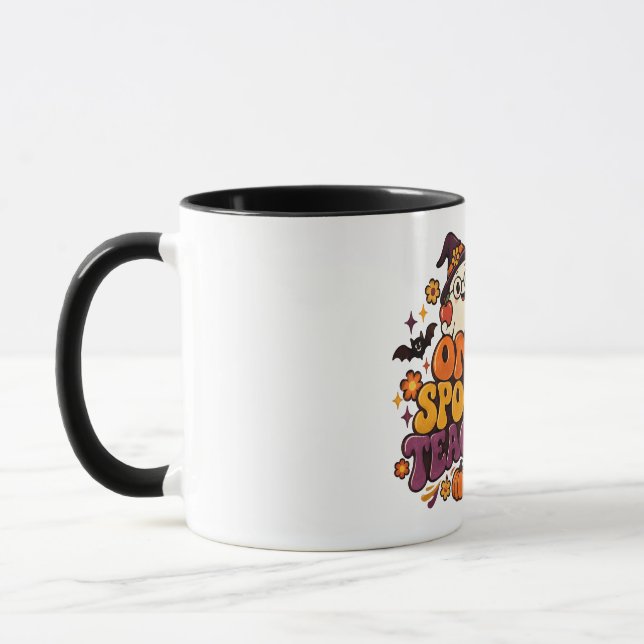 Retro One Spooky Teacher Groovy Halloween-mugg Mugg (Vänster)