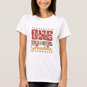 Retro One Thankful Grandma - Thanksgiving T Shirt