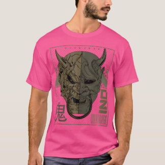Retro Oni Cyberpunk Samurai Arts för Bushido Warri T Shirt