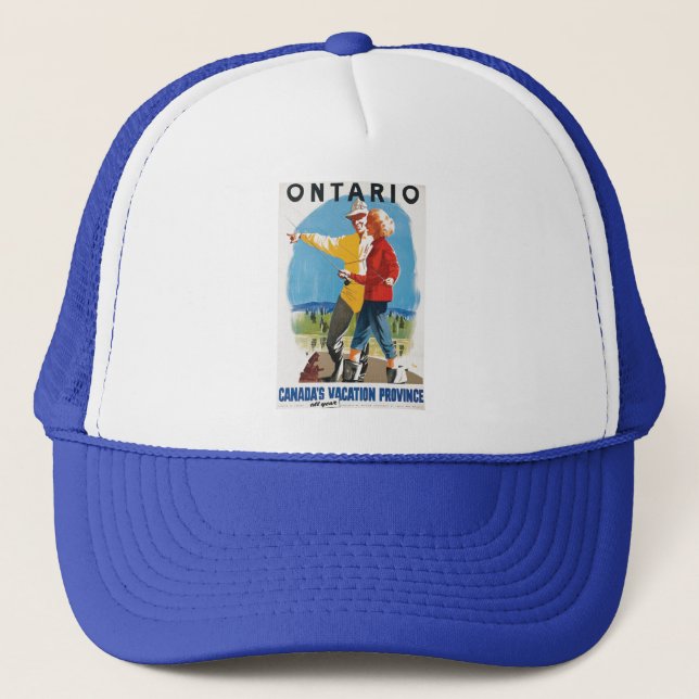 Retro Ontario Travel Poster Keps (Framsida)