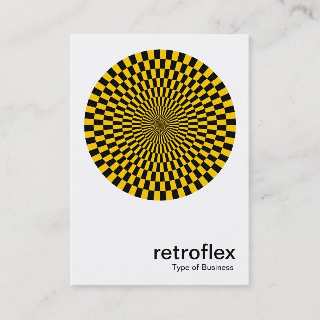 Retro Op Art - Amber and Black Visitkort (Framsida)